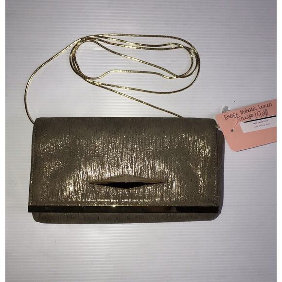 MICHELLE FANTACI for LAURA MERKIN Handbag Clutch metallic Chain Strap Purse - Picture 1 of 4